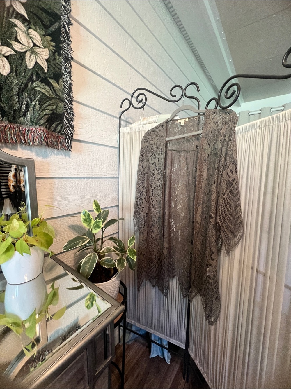 Miami Crochet Lace Kimono Cardigan in Olive 🫒